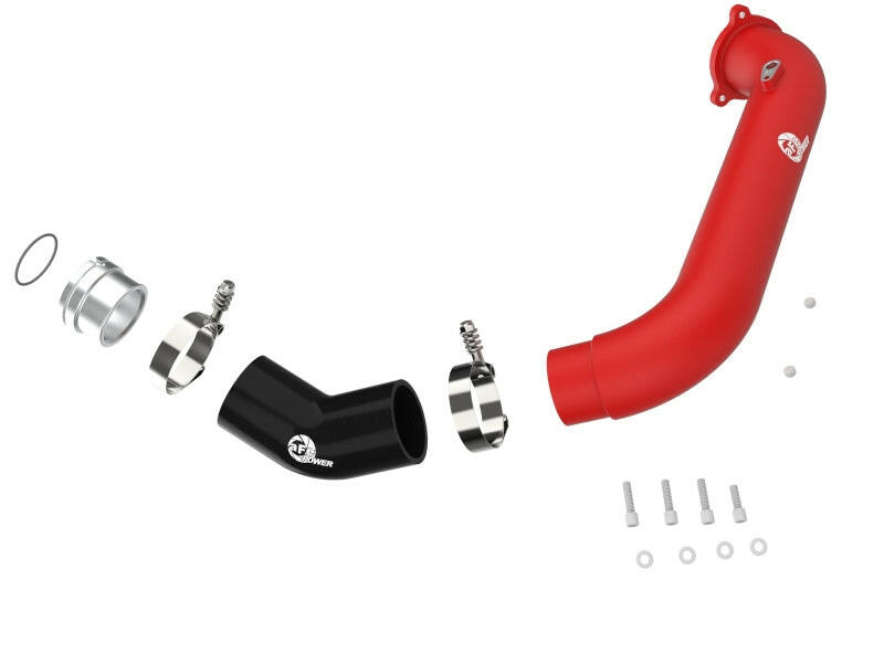 aFe BladeRunner Red 2-3/4in Aluminum Charge Pipe 2021 Toyota Supra GR (A90) I4-2.0L (t) B48 Intercoolers aFe