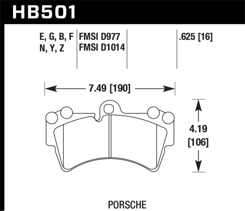 Hawk Porsche HPS Street Front Brake Pads Brake Pads - Performance Hawk Performance