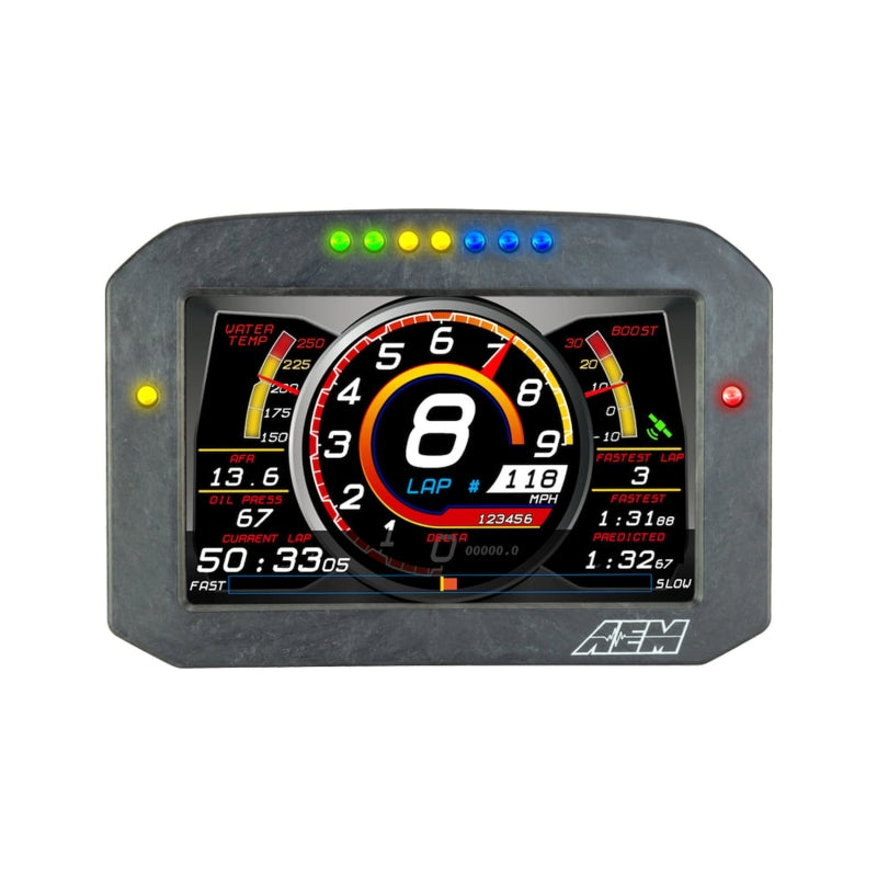 AEM CD-7LG Carbon Logging Flush Digital Dash Display w/ Internal 20Hz GPS & Antenna Gauges AEM
