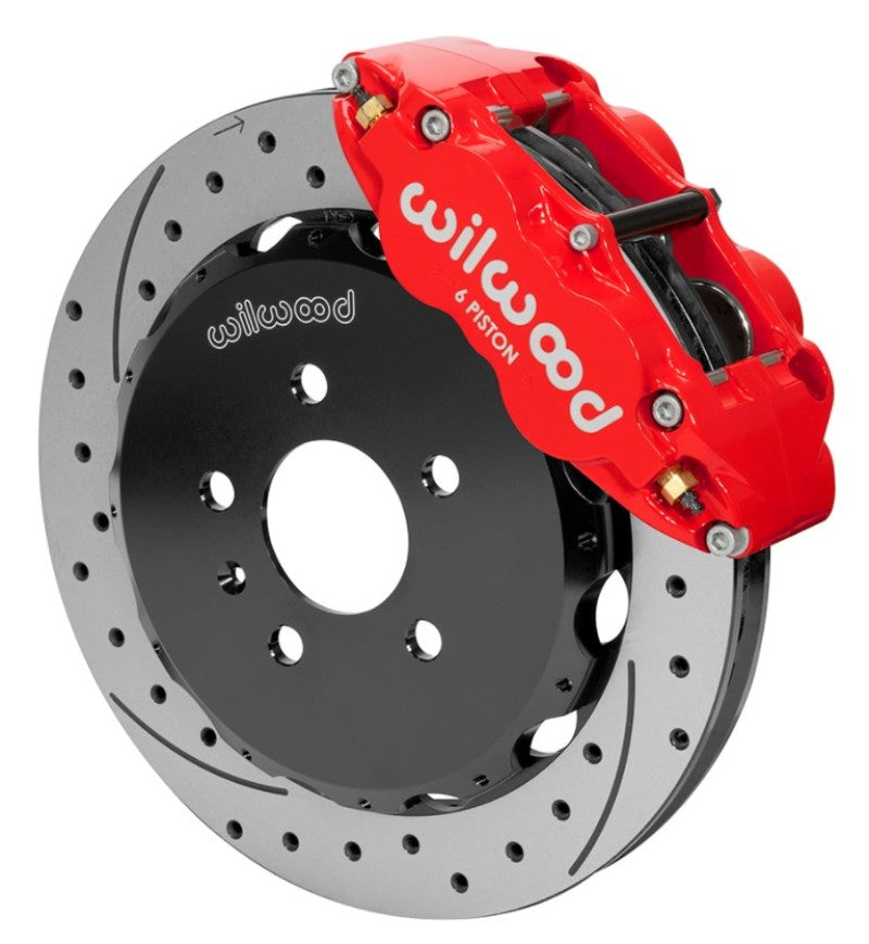 Wilwood 03-08 Audi A4 Forged Narrow Superlite 6R Front Big Brake Kit 12.88in Rotor Dia (Red) w/ Line Big Brake Kits Wilwood