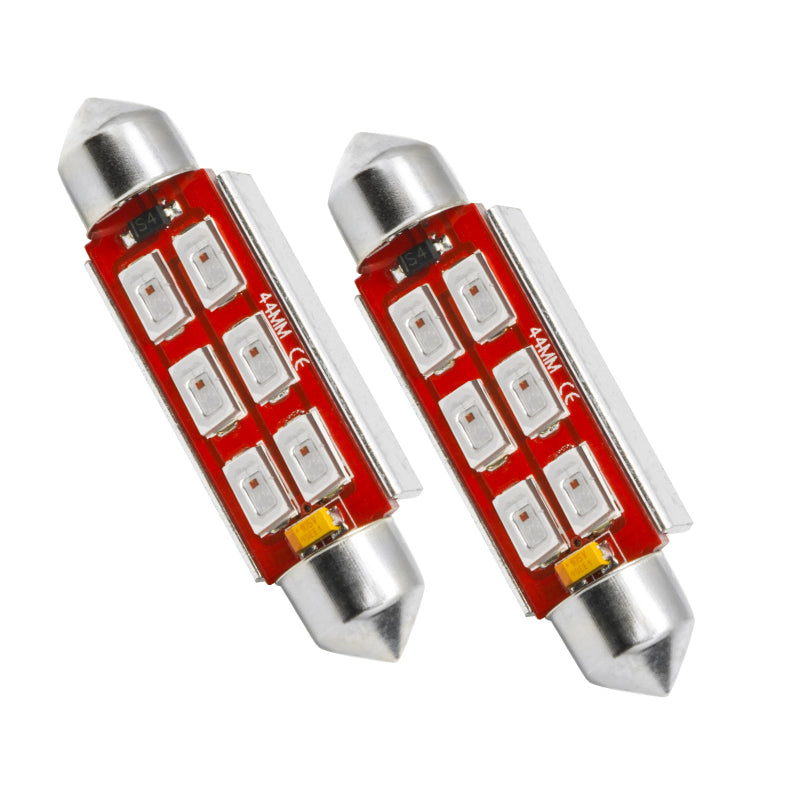 Oracle 44MM 6 LED 3-Chip Festoon Bulbs (Pair) - Red Bulbs ORACLE Lighting