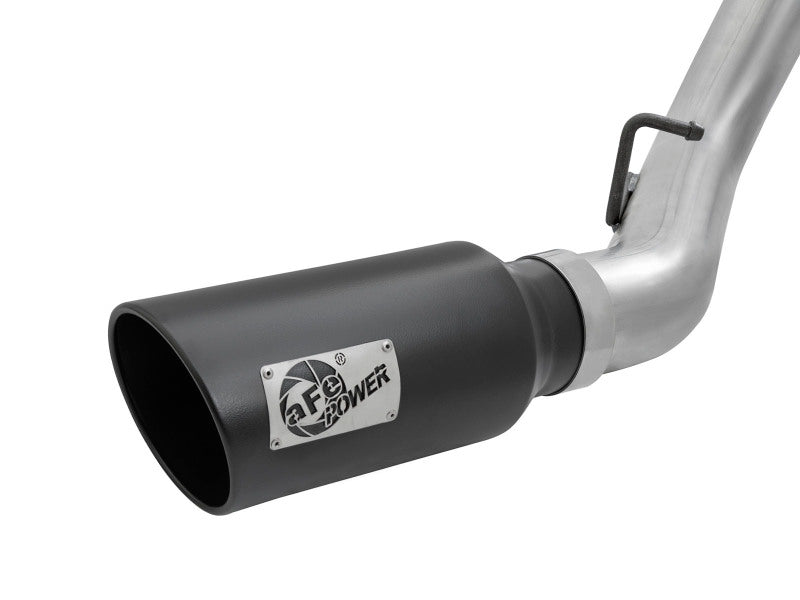 aFe LARGE Bore HD 4in Dual DPF-Back SS Exhaust w/Black Tip 16-17 GM Diesel Truck V8-6.6L (td) LML DPF Back aFe