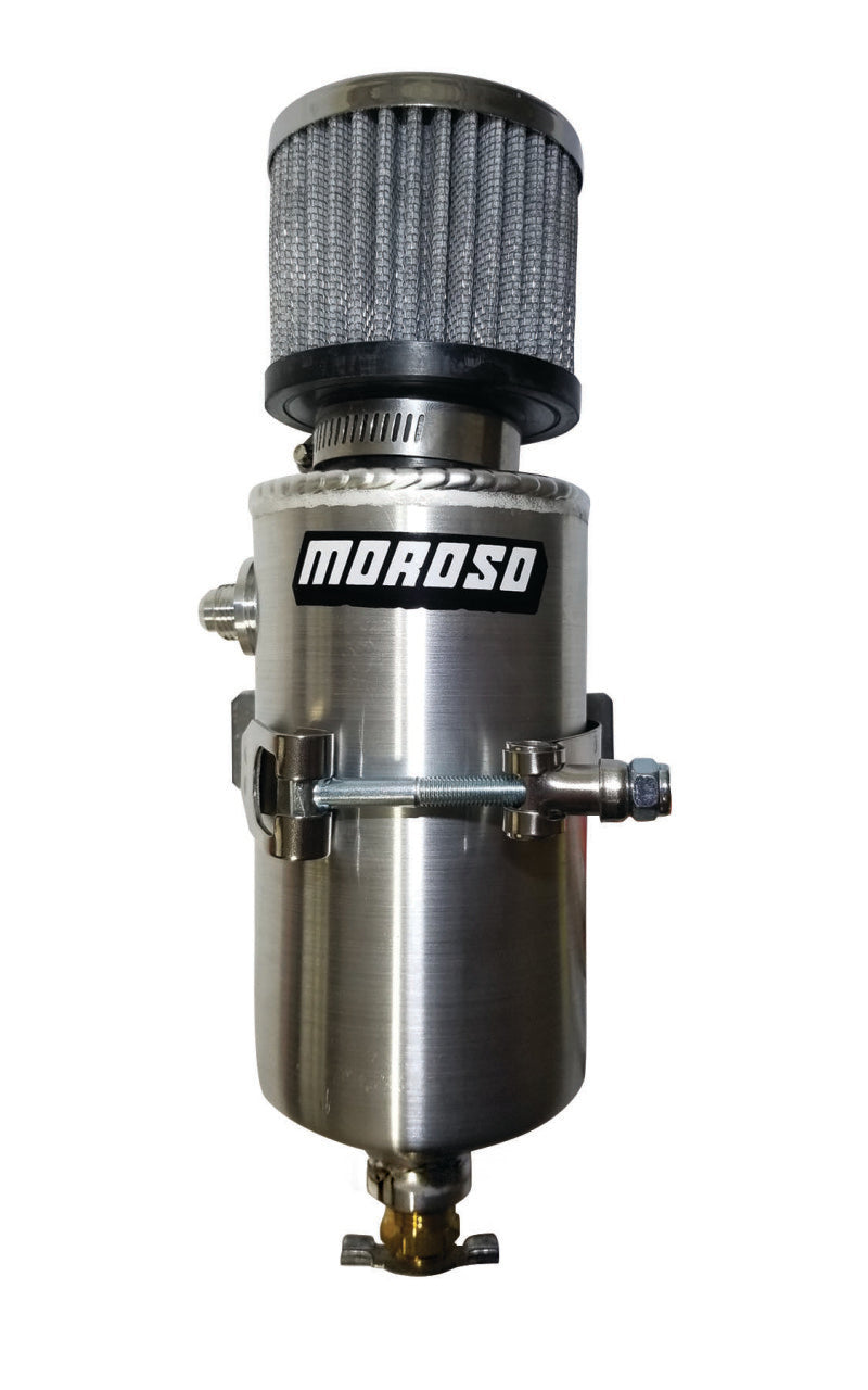 Moroso Breather Tank/Catch Can -6An Male Fitting - Aluminum Oil Catch Cans Moroso