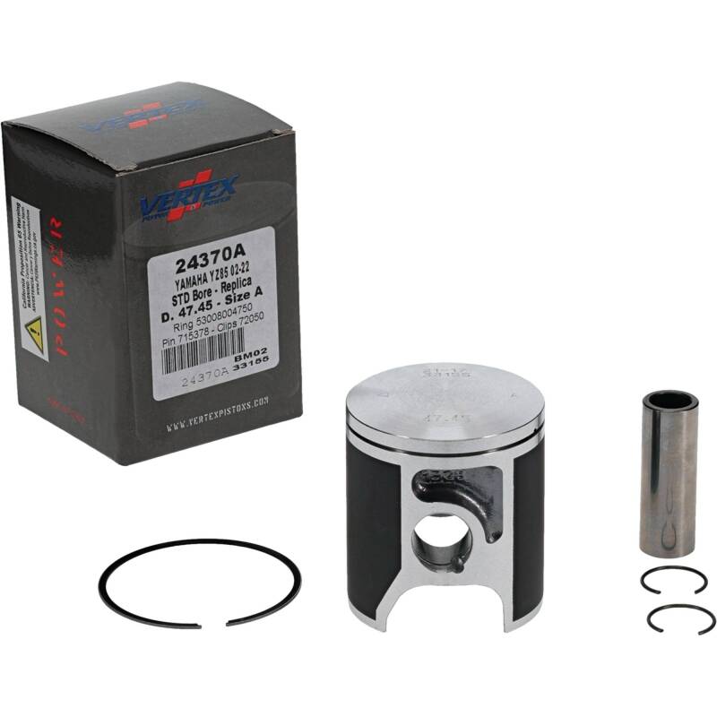 Vertex Piston 02-24 Yamaha YZ 85 85cc Cast Replica Piston Kit Piston Sets - Powersports Vertex Pistons