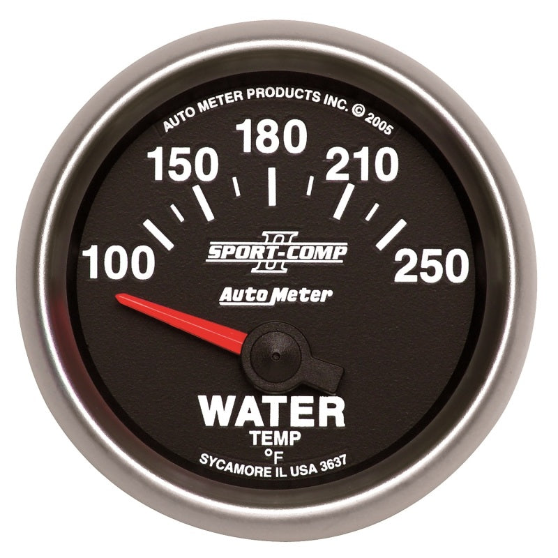 Autometer Sport-Comp II 52mm 100-250 F Short Sweep Electronic Water Temperature Gauge Gauges AutoMeter