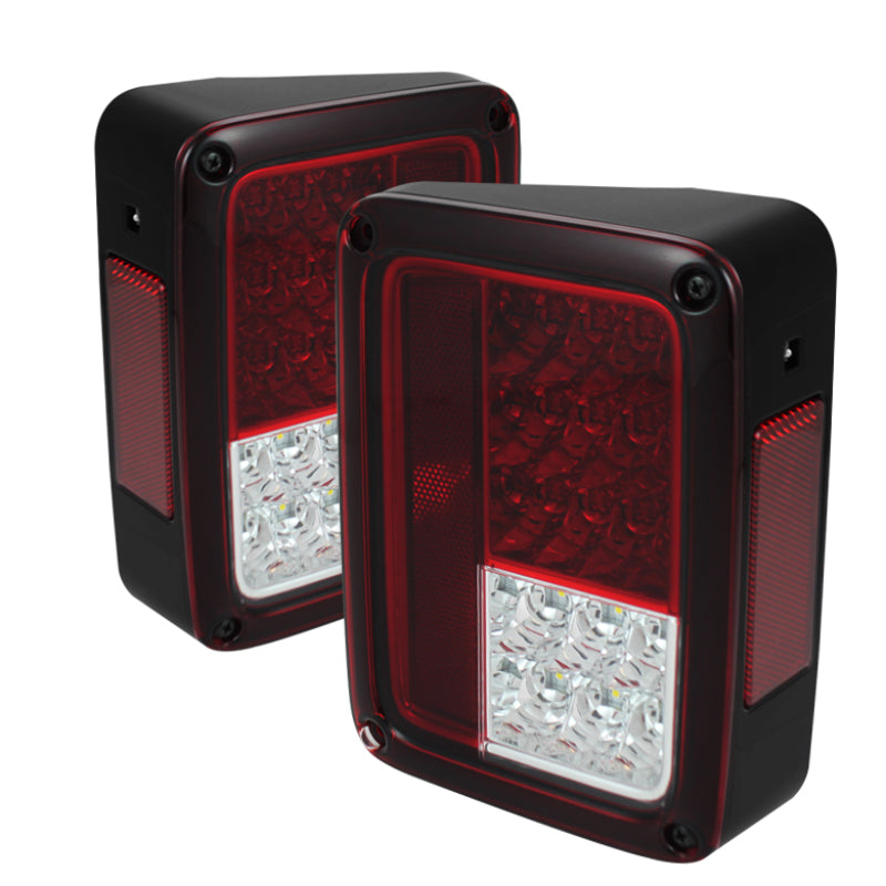 Spyder Jeep Wrangler 07-15 LED Tail Lights Red Clear ALT-YD-JWA07-LED-RC Tail Lights SPYDER