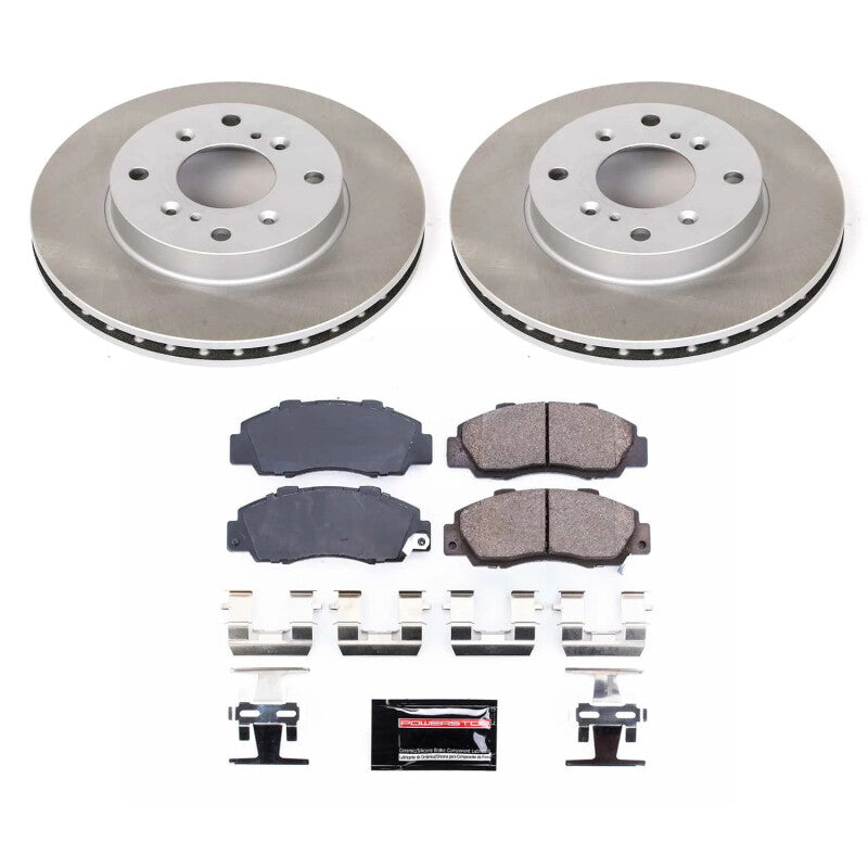 Power Stop 98-02 Honda Accord Front Semi-Coated Rotor Kit Brake Kits - Performance Blank PowerStop