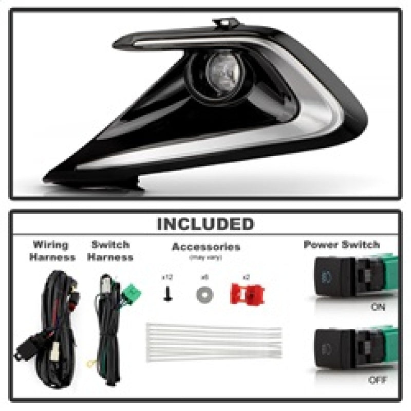 Spyder 23-24 Toyota Corolla Hatchback OEM Full Fog Lights w/Switch - Clear (FL-TCOC2023-HB-LED-C) Fog Lights SPYDER