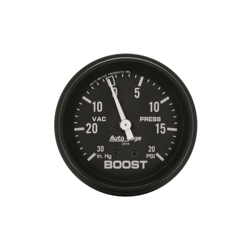 Autometer Black 2-5/8in 30 In Hg-Vac / 20 PSI Mechanical Vacuum/Boost Gauge Gauges AutoMeter