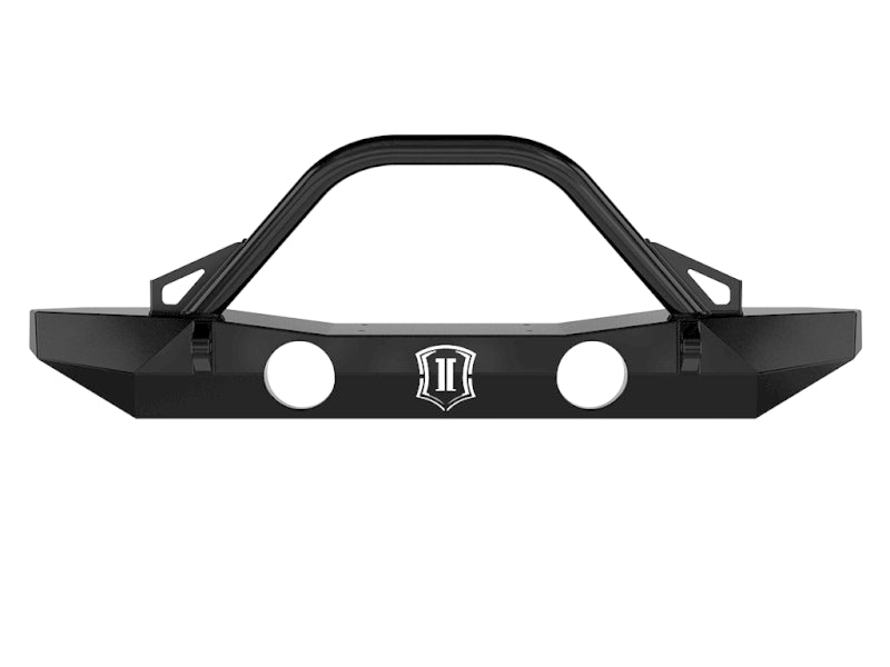 ICON 07-18 Jeep Wrangler JK Pro Series Mid Width Front Bumper w/Bar/Tabs Bumpers - Steel ICON