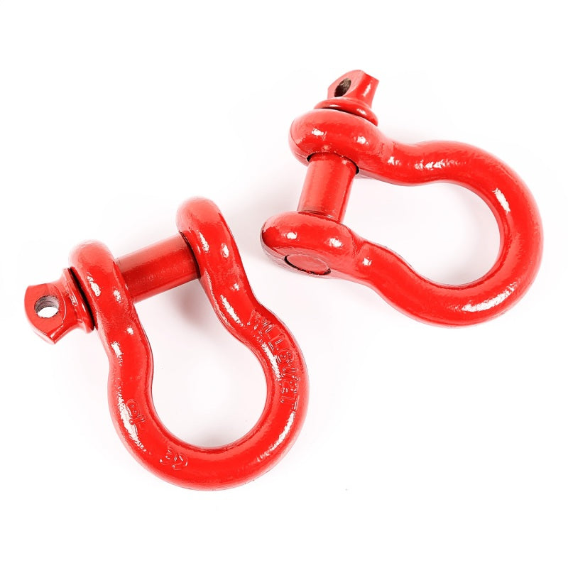 Rugged Ridge Red 7/8in D-Shackles Shackle Kits Rugged Ridge