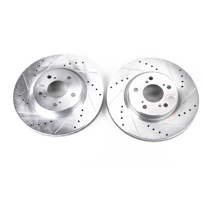 Power Stop 05-12 Acura RL Front Evolution Drilled & Slotted Rotors - Pair Brake Rotors - Slot & Drilled PowerStop
