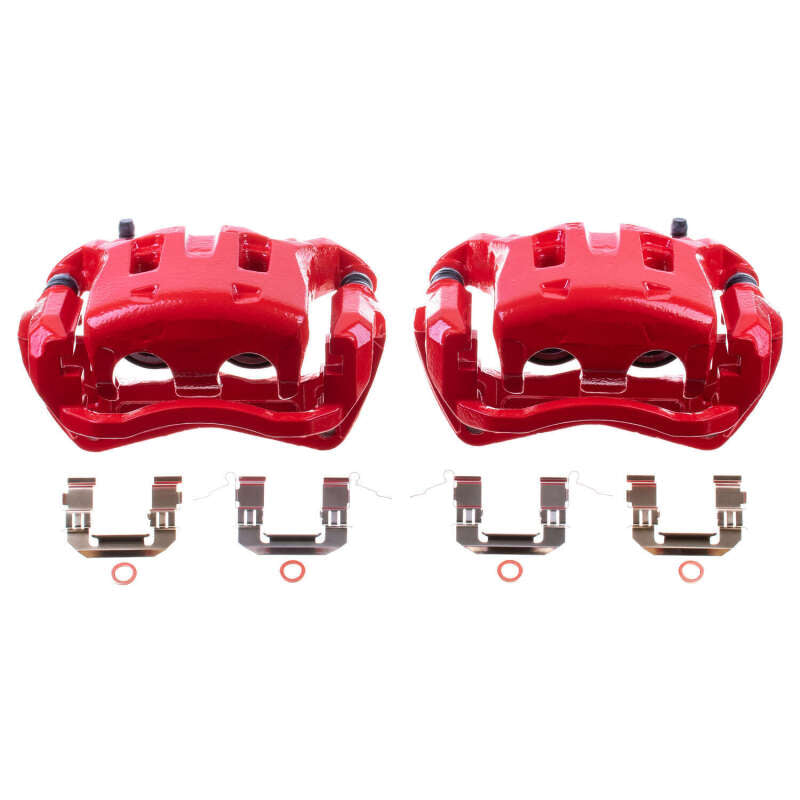 Power Stop 08-11 Nissan Pathfinder Front Red Calipers w/Brackets - Pair Brake Calipers - Perf PowerStop