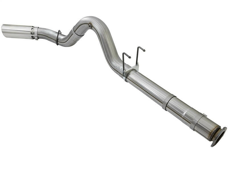 aFe LARGE BORE HD 5in 409-SS DPF-Back Exhaust w/Polished Tip 2017 Ford Diesel Trucks V8 6.7L (td) DPF Back aFe