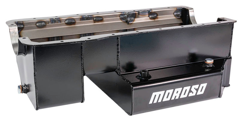 Moroso Ford 351W (w/Rear Sump) Kicked Out Circle Track Baffled Wet Sump 9qt 7.5in Steel Oil Pan Oil Pans Moroso
