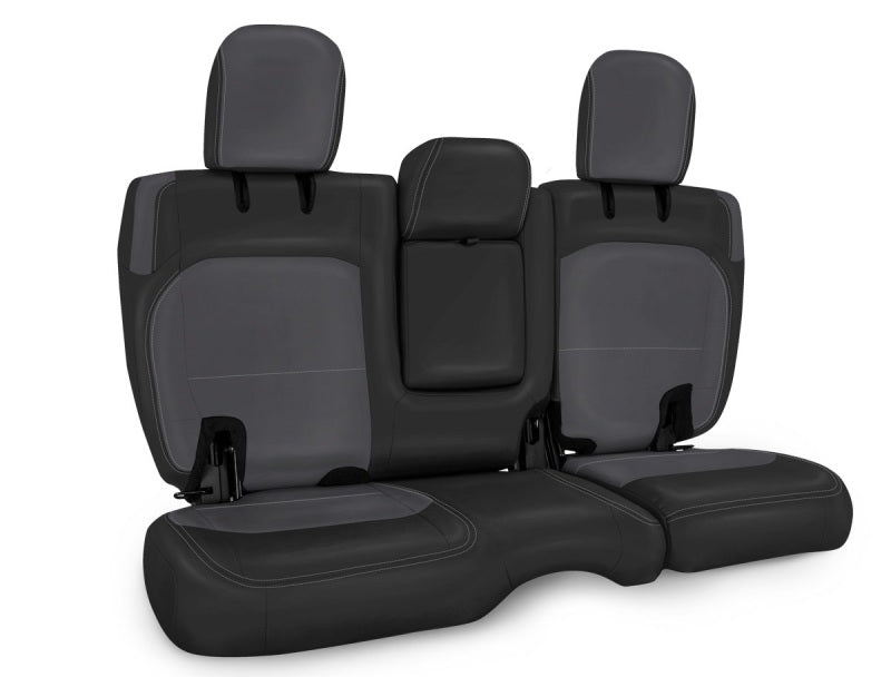 PRP 2018+ Jeep Wrangler JLU/4 door Rear Bench Cover with Leather Interior - Black/Grey Seat Covers PRP Seats