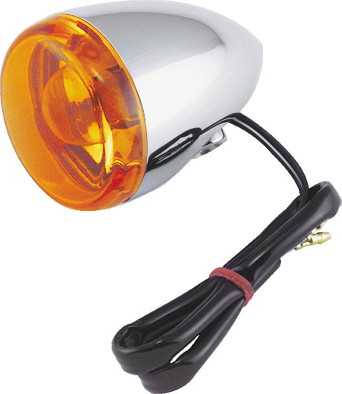 Bikers Choice Chrome Bullet Rear Turn Signal Single Filament Amber Replaces 67104-83 68977-00 Lights Corner Bikers Choice