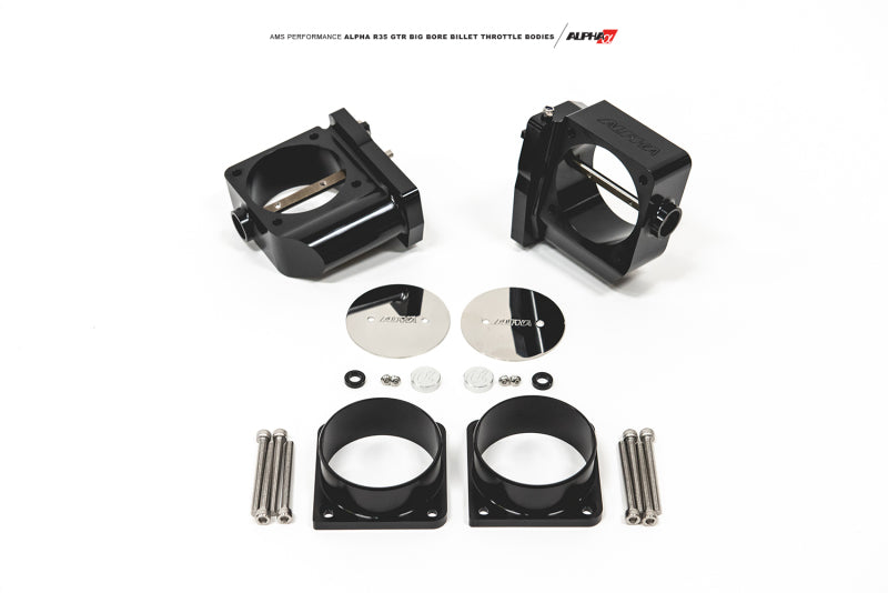 AMS Performance 2009+ GT-R R-35 Alpha CNC Big Bore Throttle Body Set w/ Vibrant HD Flanges Throttle Bodies AMS
