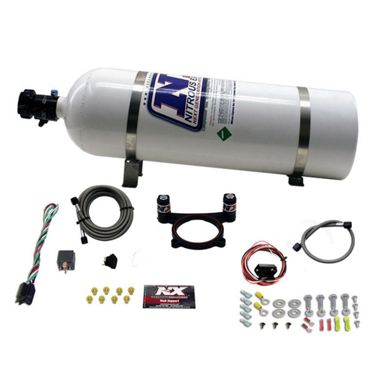 Nitrous Express 11-15 Ford Mustang GT 5.0L Coyote 4 Valve Nitrous Plate Kit (50-200HP) w/15lb Bottle Nitrous Systems Nitrous Express