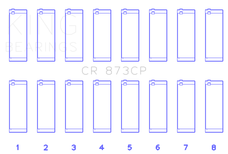 King Engine Bearings GM 379/395 16V (Size .026) Connecting Rod Bearings (Set of 8) Bearings King Engine Bearings