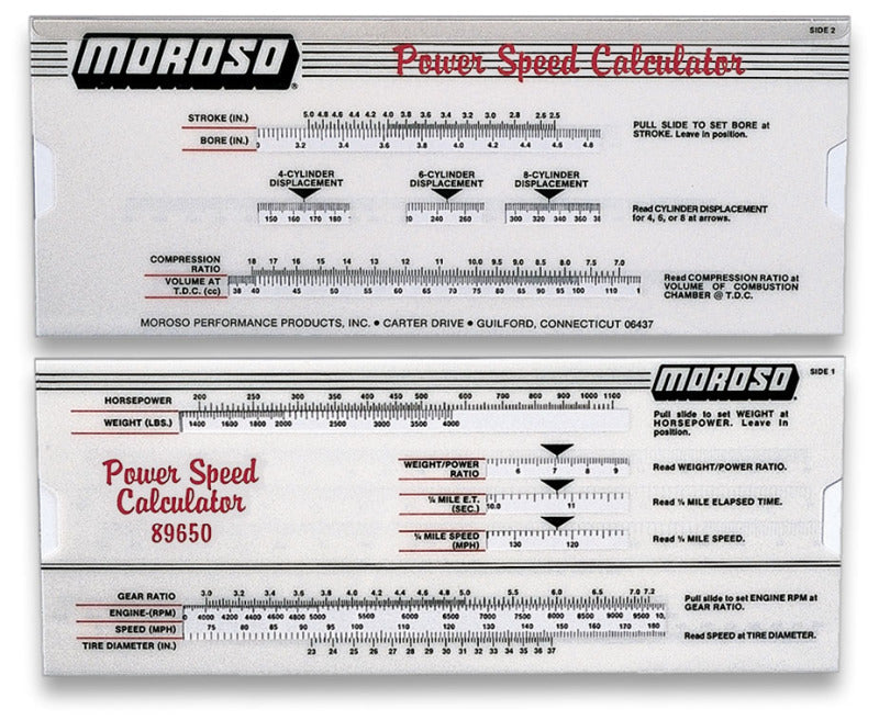 Moroso Power-Speed Calculator Tools Moroso