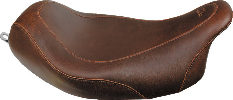 Mustang 08-21 Harley Electra Glide Std,Rd Glide,Rd King,Str Glide Tripper Solo Seat - Brown Solo Motorcycle Seats Mustang Motorcycle