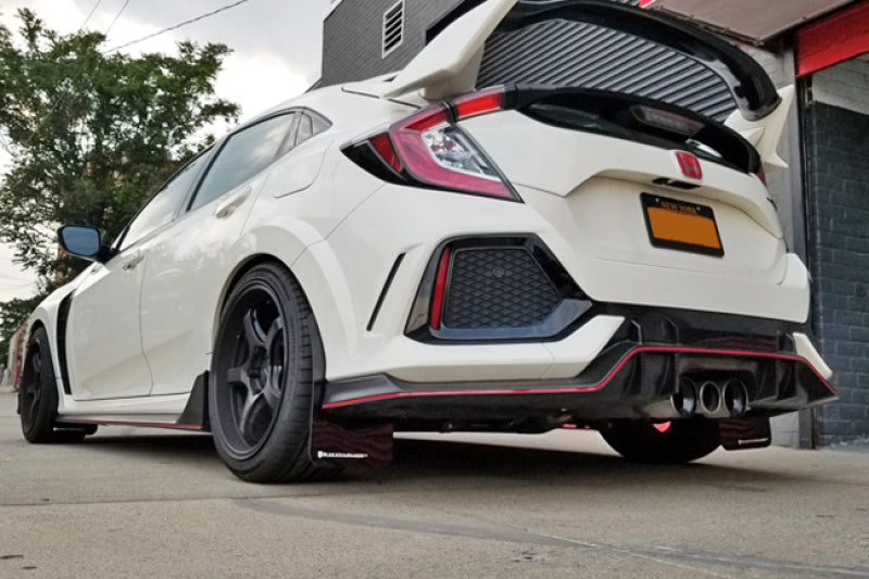 Rally Armor 17-22 Honda Civic Type R White UR Mud Flap w/Black Logo Mud Flaps Rally Armor
