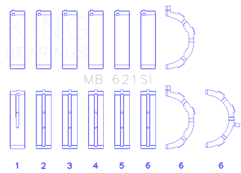 King Engine Bearings Ford 415 (Size +0.25mm) Main Bearing Set Bearings King Engine Bearings