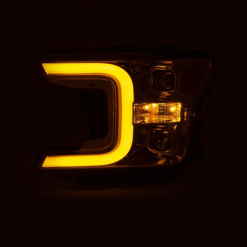 ANZO 18-19 Ford F-150 Projector Headlights w/Plank Style Switchback Chrome w/Amber Headlights ANZO