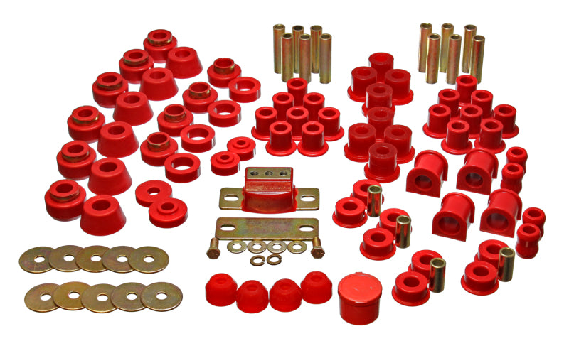 Energy Suspension 87-95 Jeep Wrangler YJ Red Hyper-Flex Master Bushing Set Bushing Kits Energy Suspension