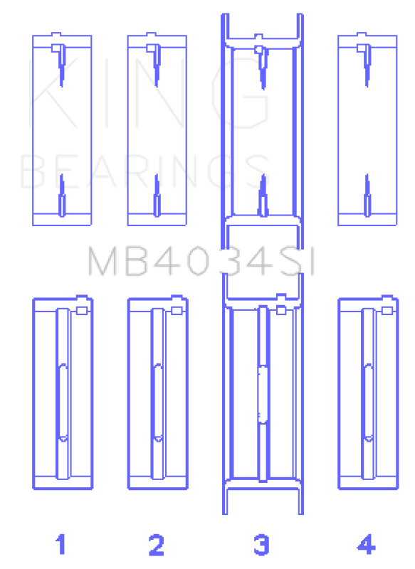 King Engine Bearings Ford 232 (Size 0.25) Main Bearing Set Bearings King Engine Bearings
