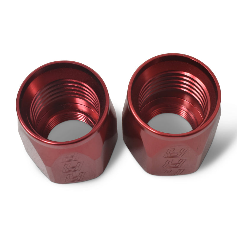 Russell Performance 2-Piece -6 AN Full Flow Swivel Hose End Sockets (Qty 2) - Polished and Red Fittings Russell