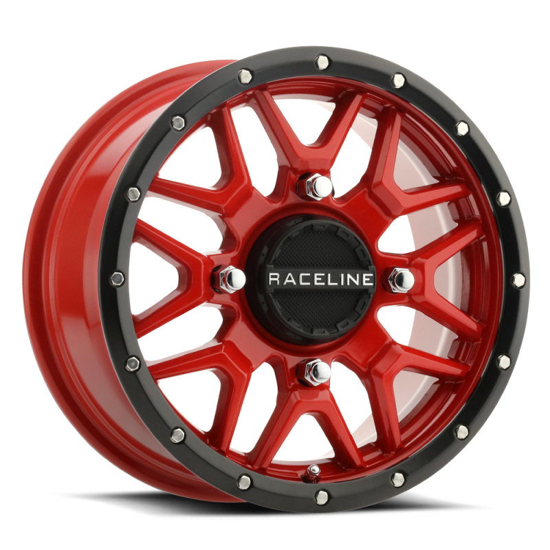 Raceline A94R Krank 14x7in / 4x137 BP / 38mm Offset / 110.18mm Bore - Red & Black Lip Wheel Wheels - Cast Raceline