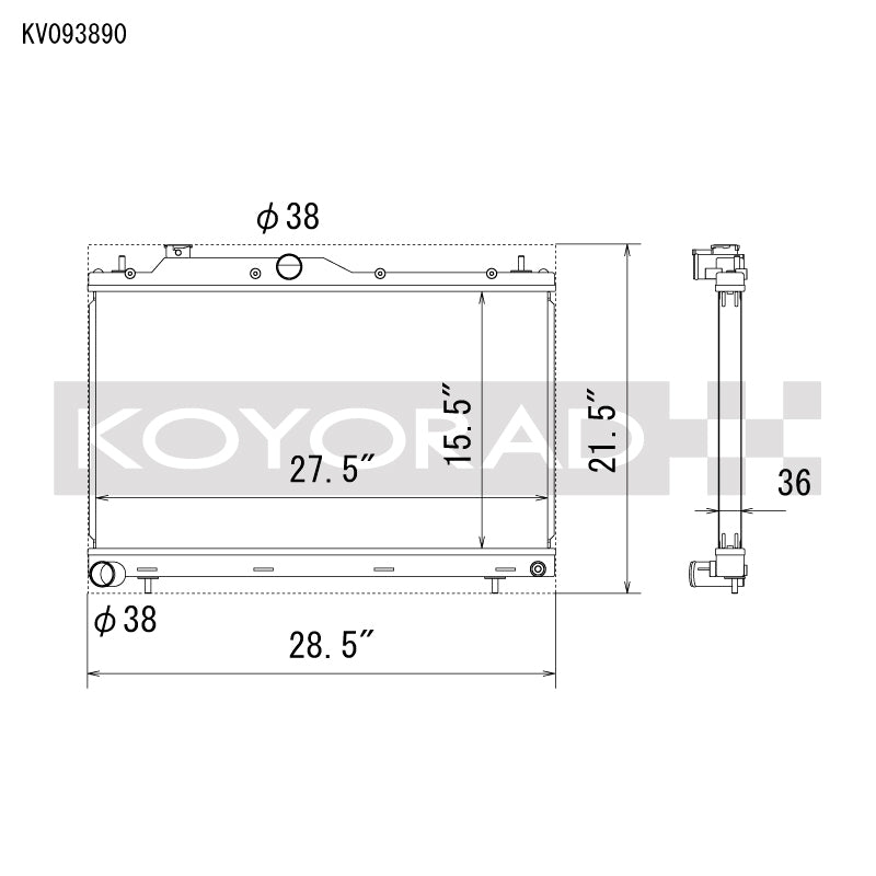 Koyo 22-25 Subaru WRX All Aluminum Performance Radiator Radiators Koyo