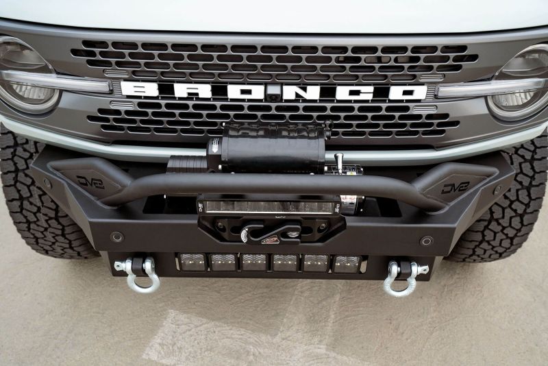 DV8 Offroad 2021+ Ford Bronco Modular Front Bumper Winch Capable w/ Auxiliary Light Mounts Bumpers - Steel DV8 Offroad