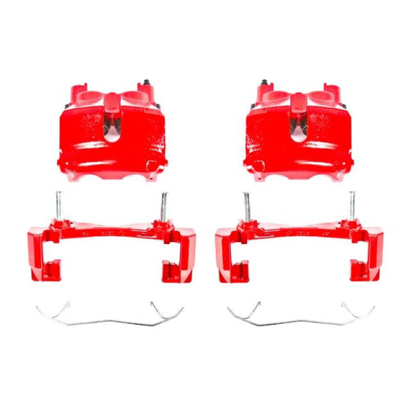 Power Stop 99-02 Jeep Grand Cherokee Front Red Calipers w/Brackets - Pair Brake Calipers - Perf PowerStop