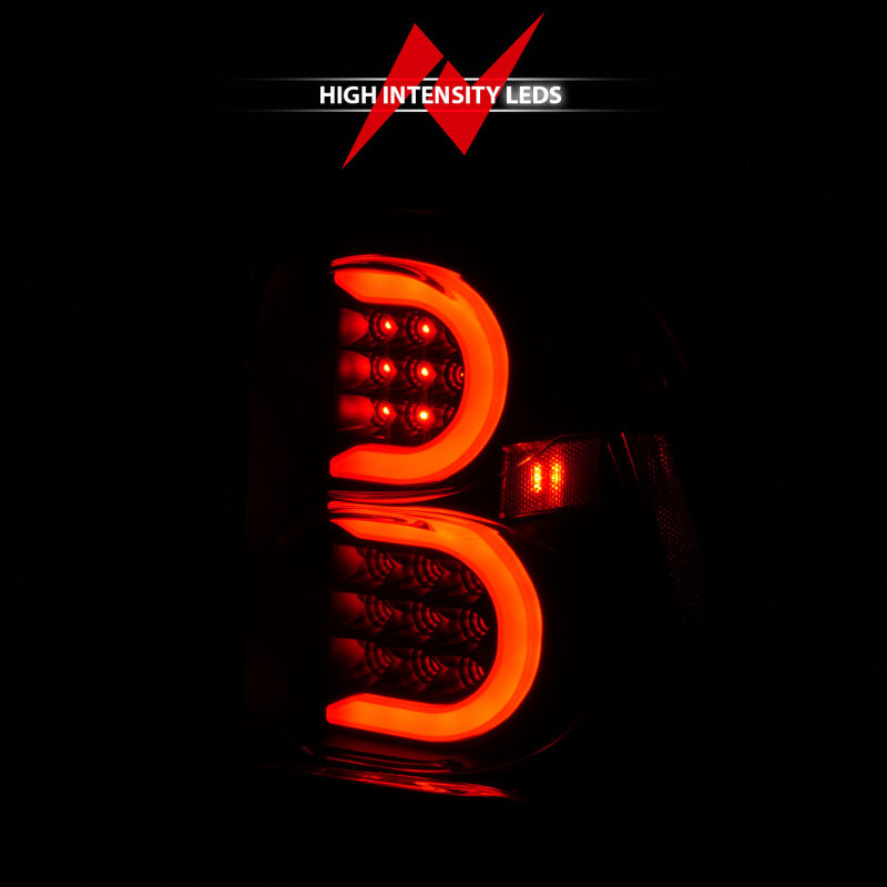 ANZO 2002-2009 Chevrolet Trailblazer LED Tail Lights w/ Light Bar Black Housing Clear Lens Tail Lights ANZO