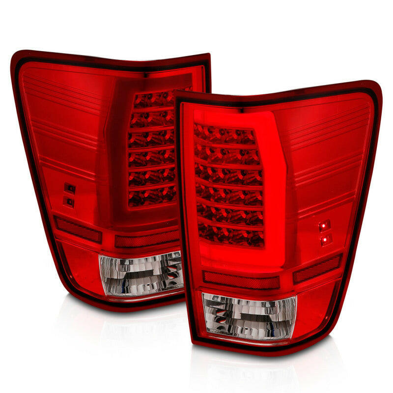 ANZO 04-15 Nissan Titan Full LED Taillights Chrome Housing Red/Clear Lens Tail Lights ANZO
