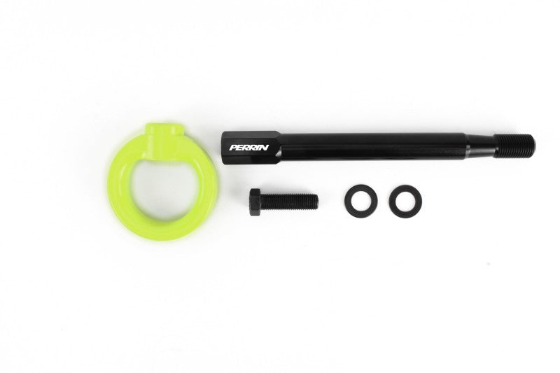 PERRIN 08-14 Subaru WRX & STI / 08-11 Impreza / 05-09 Legacy Tow Hook Kit (Front) - Neon Yellow Tow Hooks Perrin Performance