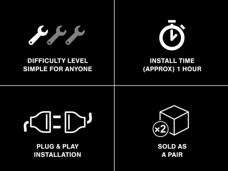 Raxiom07-18 Jeep Wrangler JK LED Halo Projector Headlights- Chrome Housing (Clear Lens) Headlights Raxiom