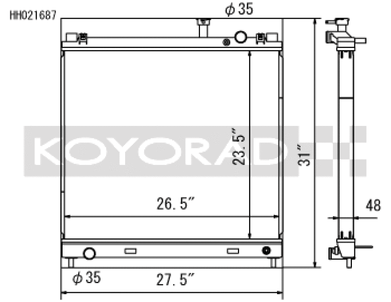 Koyo 04-13 Nissan Titan/Armade/QX56 5.6L V8 (Req. Trans Cooler) Radiator Radiators Koyo