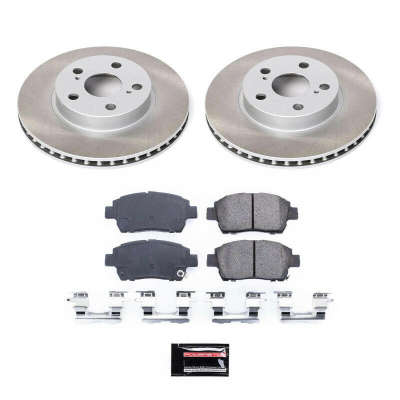 Power Stop 04-09 Toyota Prius Front Semi-Coated Rotor Kit Brake Kits - Performance Blank PowerStop
