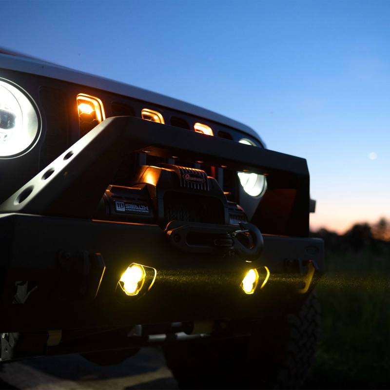 KC HiLiTES FLEX ERA 3 Dual Mode SAE Fog Lights - 2-Light Master Kit for Jeep Aftermarket Bumpers Light Bars & Cubes KC HiLiTES