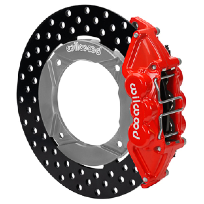 Wilwood 2019 Polaris Turbo UTV6 Rear Kit 11.25in Drilled - Red Brake Kits - Performance Drill Wilwood