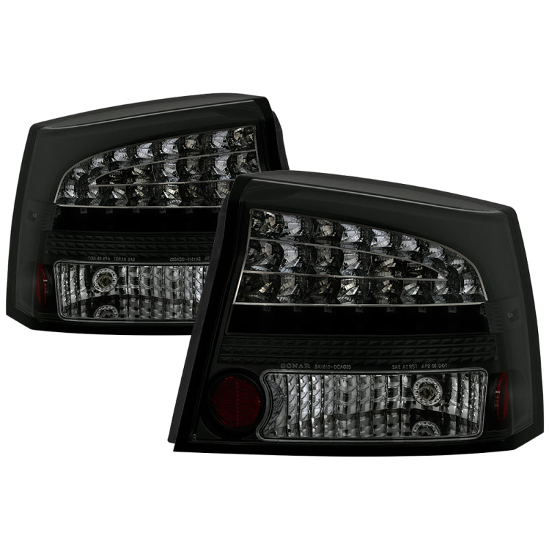Spyder 06-08 Dodge Charger LED Tail Lights - Black Smoke ALT-YD-DCH05-LED-BSM Tail Lights SPYDER