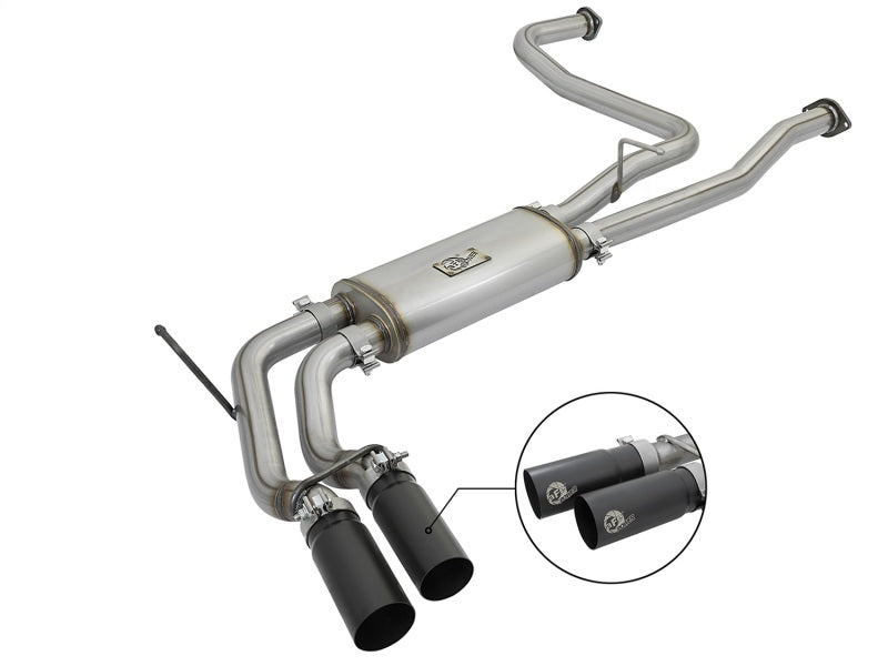 aFe POWER Rebel Series 2-1/2in 409 SS Cat Back Exhaust w/ Black Tips 16-17 Nissan Titan V8 5.6L Catback aFe