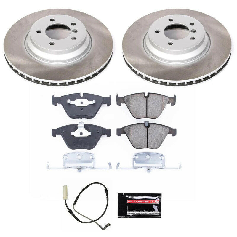 Power Stop 07-10 BMW 335i Front Semi-Coated Rotor Kit Brake Kits - Performance Blank PowerStop