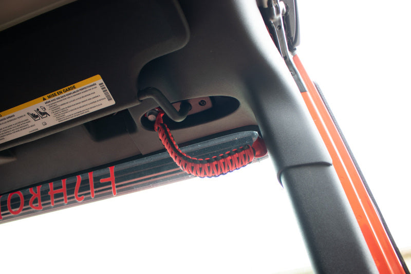 Fishbone Offroad 07-18 Wrangler JK A Pillar Sound Bar Red Paracord Grab Handles Dash & Interior Trim Fishbone Offroad