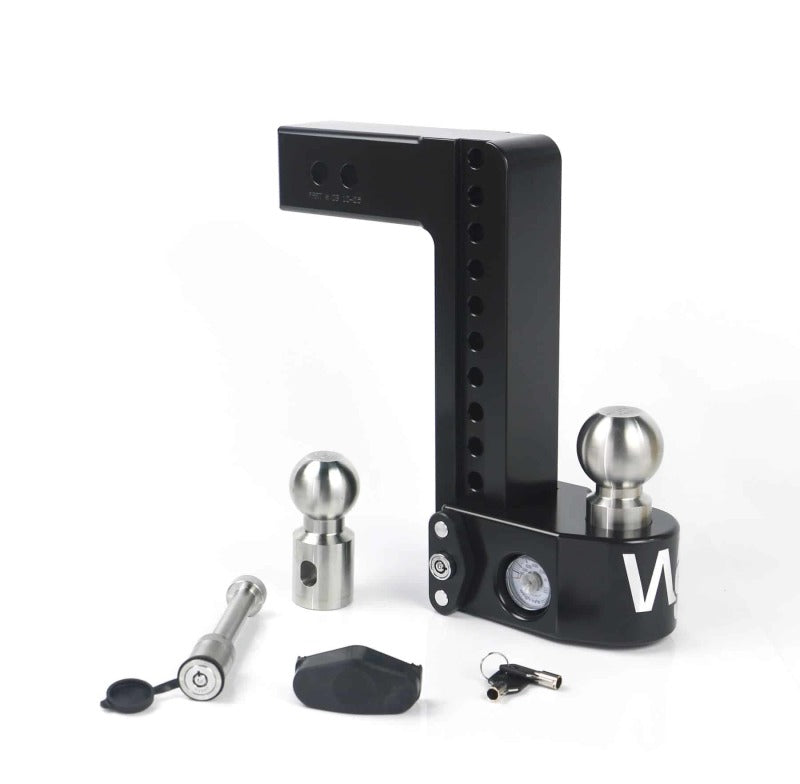 Weigh Safe 10in Drop Hitch w/Built-in Scale & 2.5in Shank (8K/18.5K GTWR) w/WS05 - Black Cerakote Hitch Ball Mounts Weigh Safe