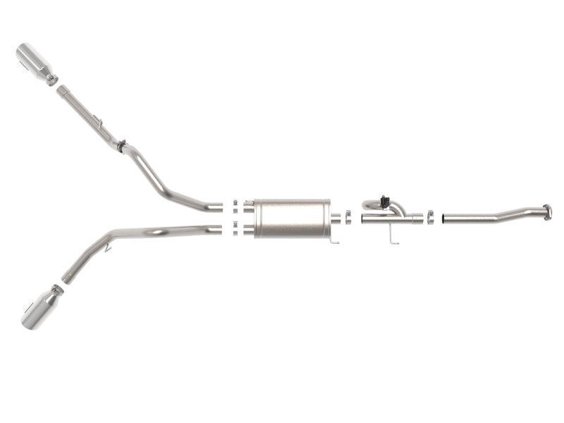 aFe Gemini XV 3in 304 SS Cat-Back Exhaust 15-20 Ford F-150 V6 2.7L/3.5 w/ Polished Tips Catback aFe